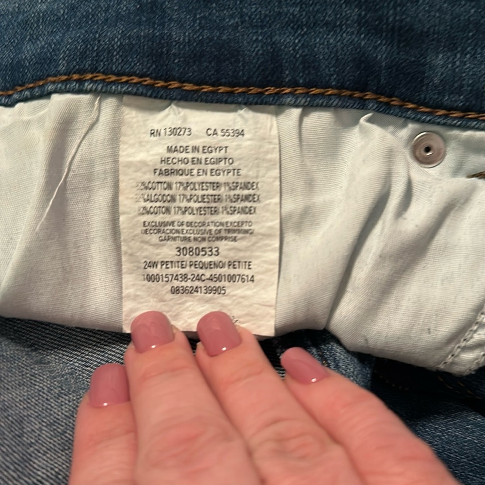 Lee Mid-Rise Straight Leg Jeans, size 24W petite, good used condition - Picture 8 of 9